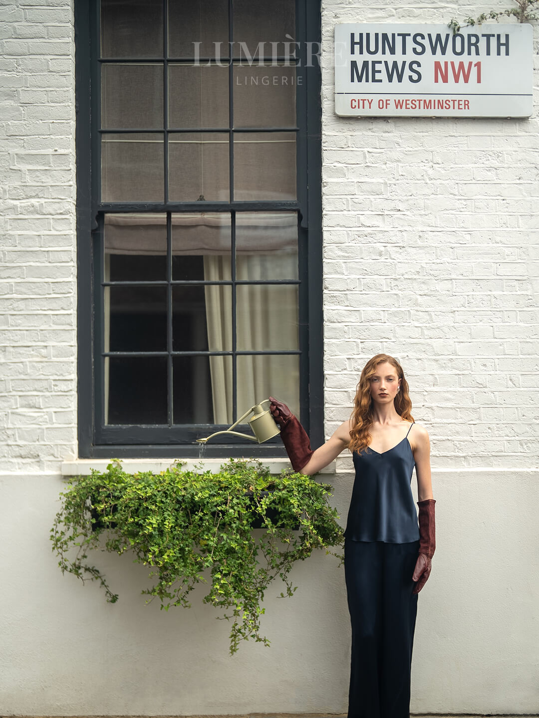 Olivia von Halle Lila classic silk pyjamas with contrast piping displayed at Lumiere luxury boutique in Limassol Cyprus